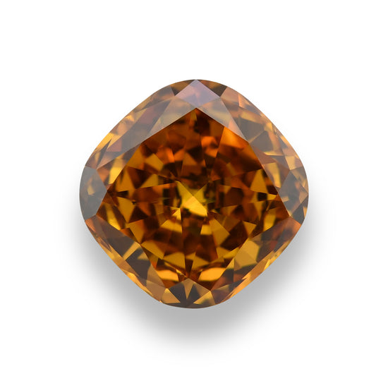 0.87 Carat Fancy Deep Yellowish Orange Cushion Diamond SI2 GIA