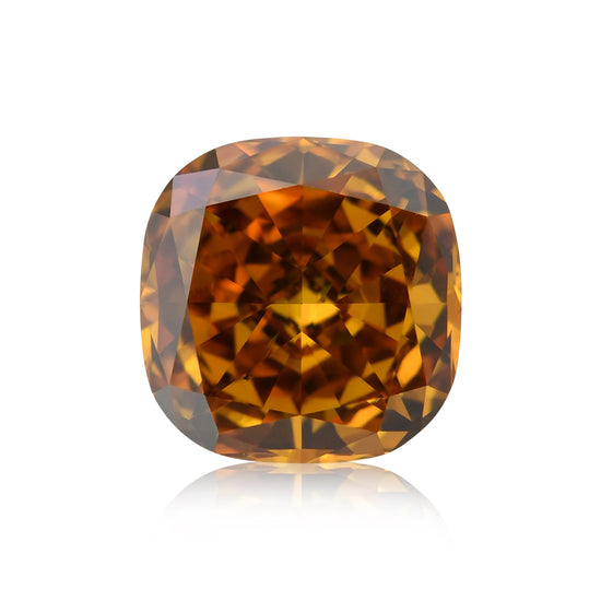 Diamante a Cuscino GIA SI2 da 0,87 carati Fancy Deep Giallastro Arancio