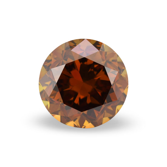 Diamante Rotondo a Taglio Brillante Fantasia Marrone Arancio Intenso da 2,85 Carati SI2 GIA