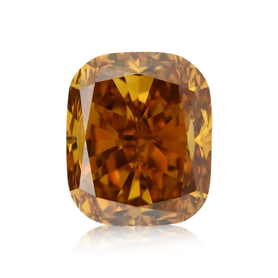 Diamante a cuscino, 0,53 carati, colore Fancy Deep Brownish Yellowish Orange, purezza VS1, certificato GIA