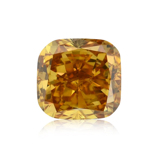 Diamante a cuscino, Fancy Deep Yellow Orange, 0,59 carati, VS2, GIA