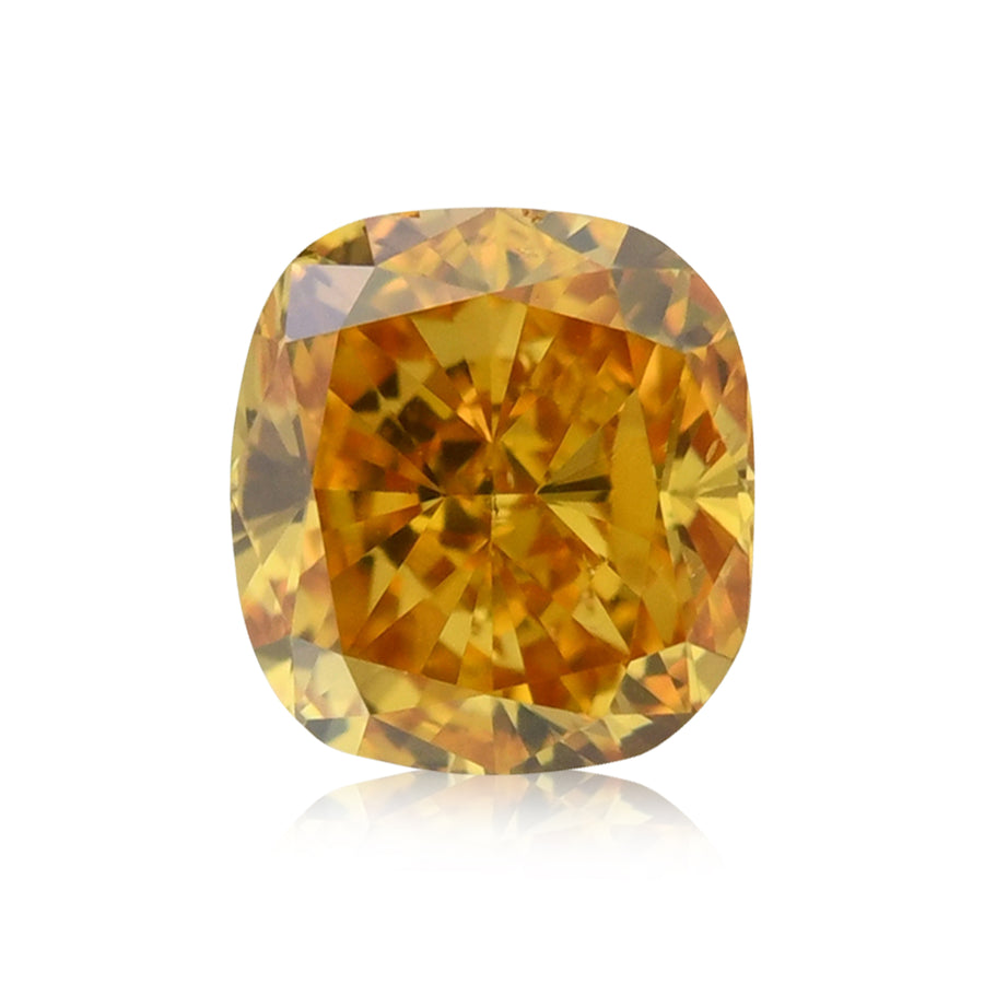 0.50 Karat Fancy Deep Yellow Orange Kissenschliff Diamant SI1 GIA