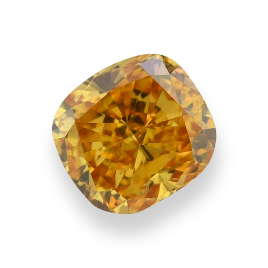 0.50 Carat Fancy Deep Yellow Orange Cushion Diamond SI1 GIA