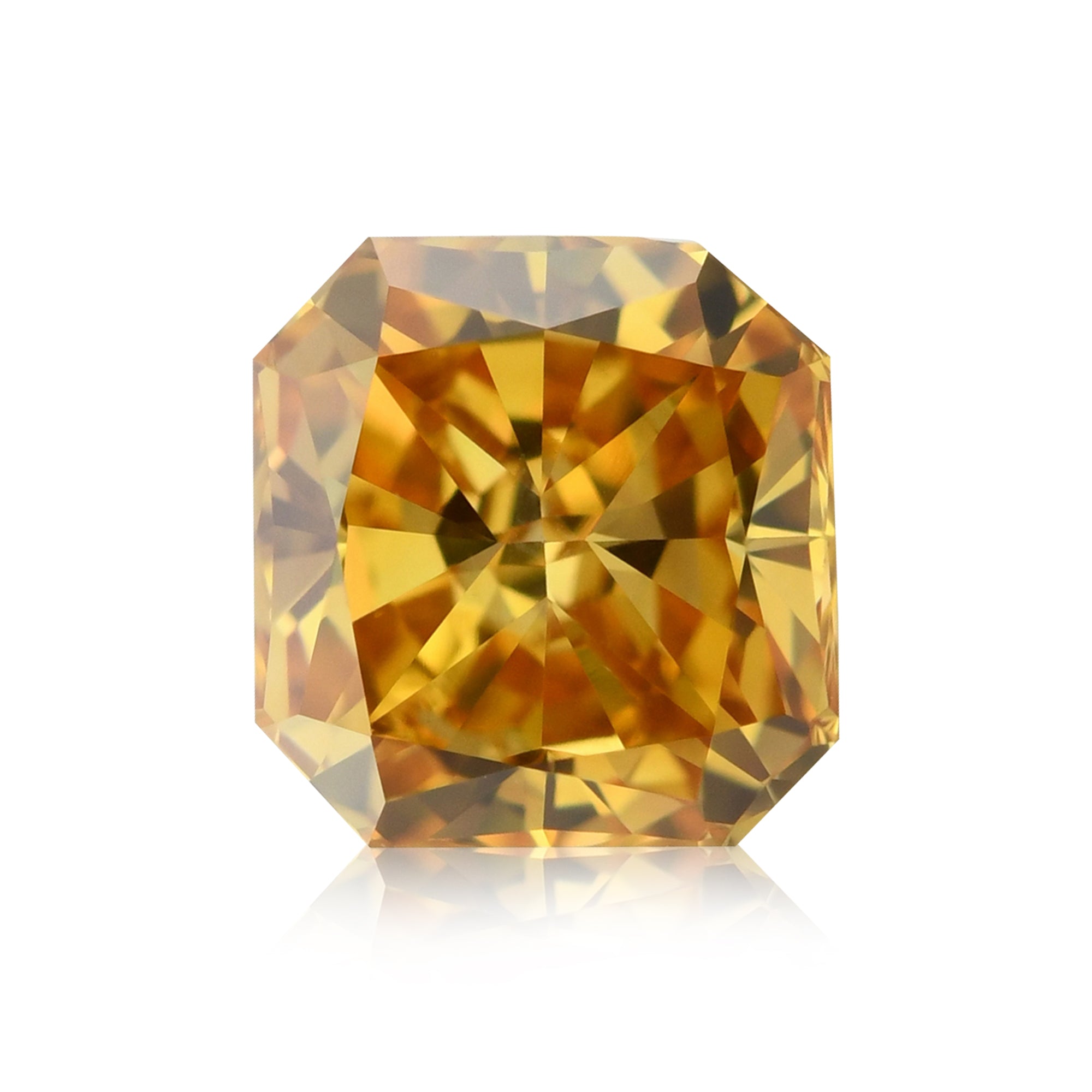 0.62 Carat Fancy Deep Yellow Orange Radiant Diamond SI1 GIA | LEIBISH