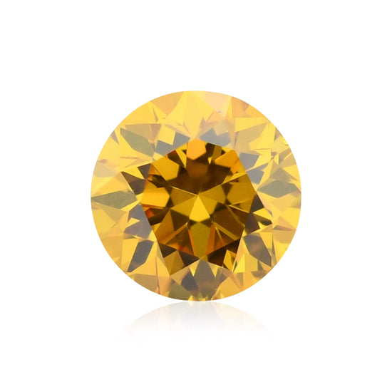 Diamante Rotondo a Taglio Brillante Fantasia Giallo Arancio Intenso da 0,27 Carati SI1 GIA