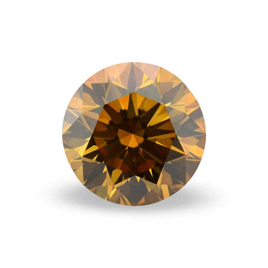 Diamante rotondo taglio brillante fantasia Deep Brownish Yellowish Orange da 1,14 carati, SI2 GIA