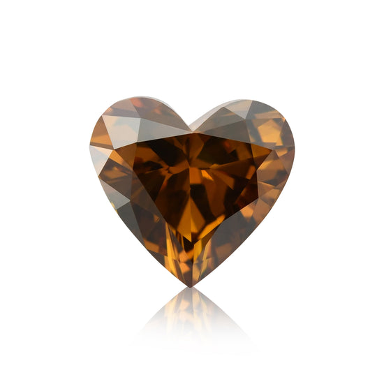 Diamante a cuore 0,73 carati Fancy Deep Brownish Yellowish Orange SI2 GIA