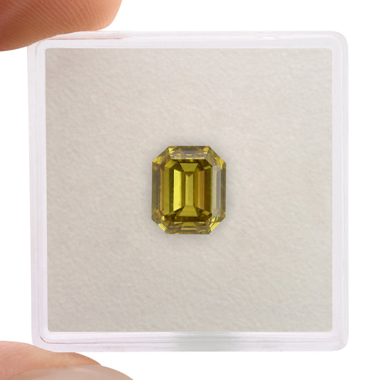 2.02 Carat Fancy Deep Brownish Greenish Yellow Emerald Diamond VS2 GIA