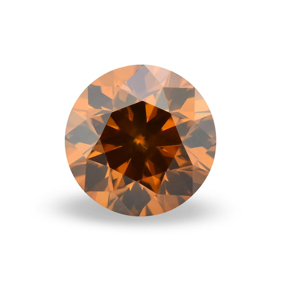 0.46 Carat Fancy Deep Yellowish Orange Round Brilliant Diamond SI2 GIA