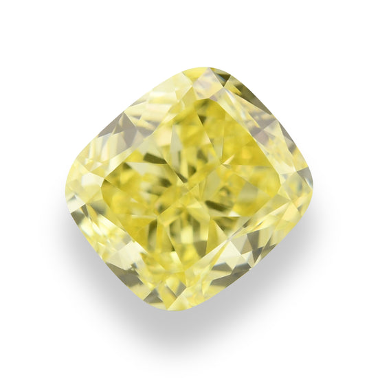 0.76 Carat Fancy Intense Yellow Cushion Diamond VS2 GIA