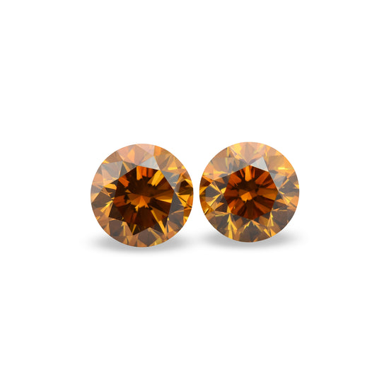 2.56 Carat Fancy Deep Yellow Orange Round Brilliant Diamonds SI2