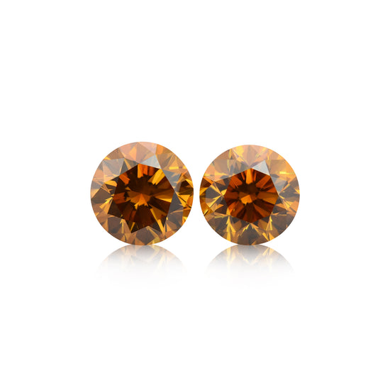 2.56 Carat Fancy Deep Yellow Orange Round Brilliant Diamonds SI2