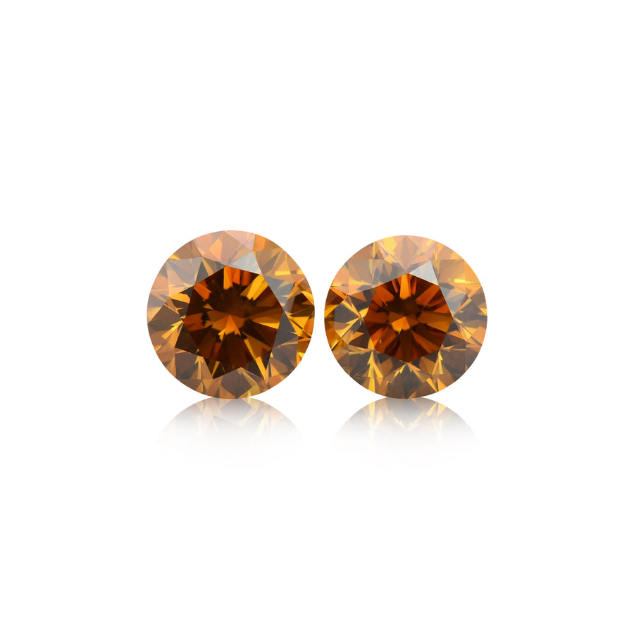 Diamanti taglio rotondo brillante Fancy Deep Giallo Arancio 2,56 carati SI2