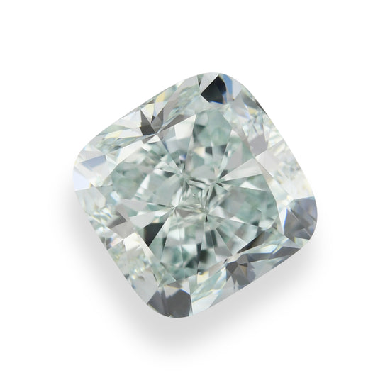 3.01 Carat Fancy Bluish Green Cushion Diamond SI2 GIA