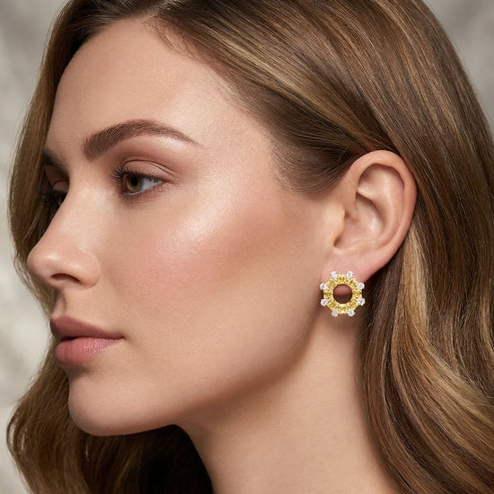 Fancy Intense Yellow Asscher and Pear Diamond Earrings.