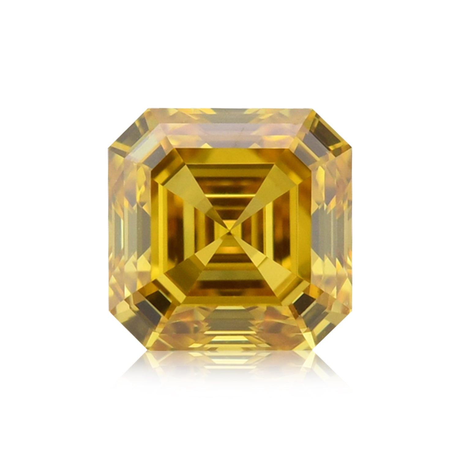 0.83 Carat Fancy Deep Orangy Yellow Asscher Diamond VS1 GIA