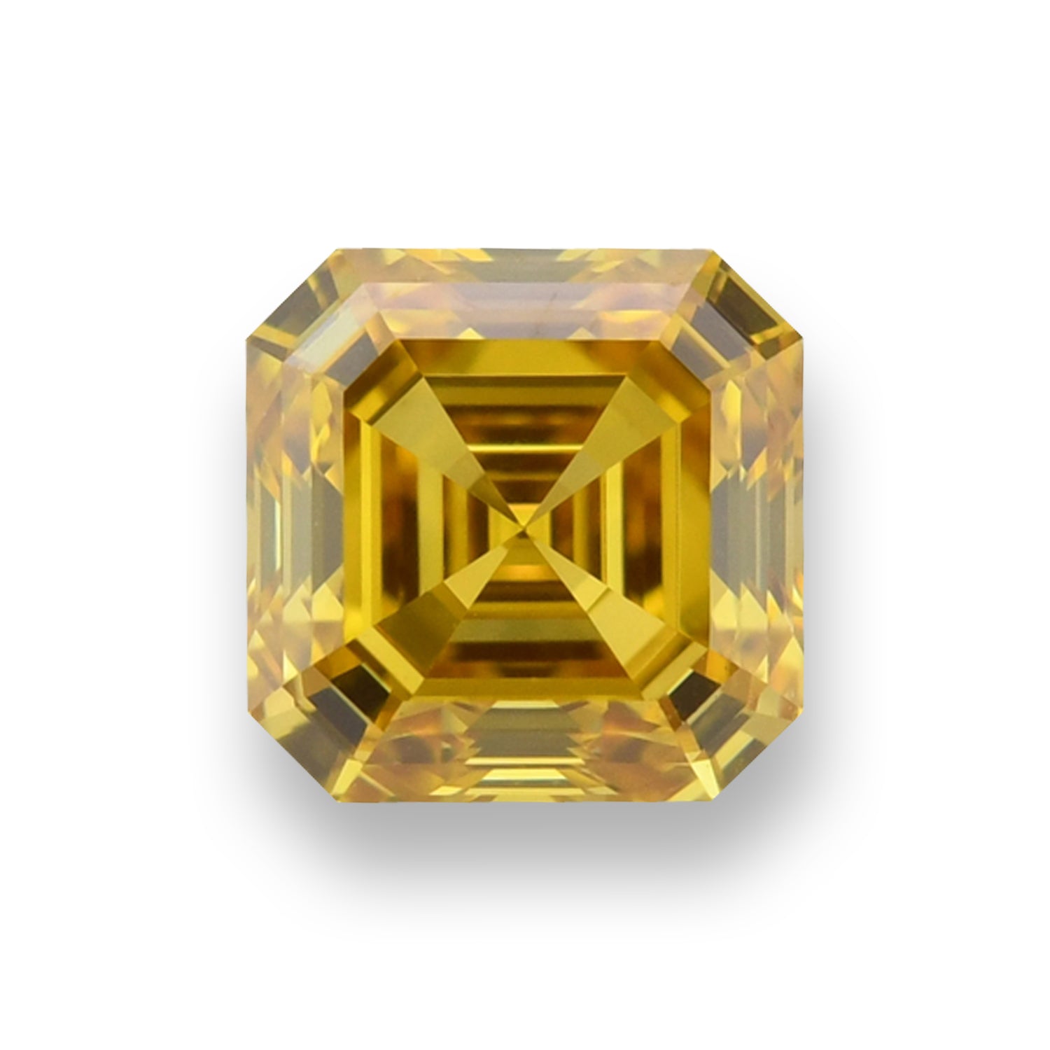 0.83 Carat Fancy Deep Orangy Yellow Asscher Diamond VS1 GIA