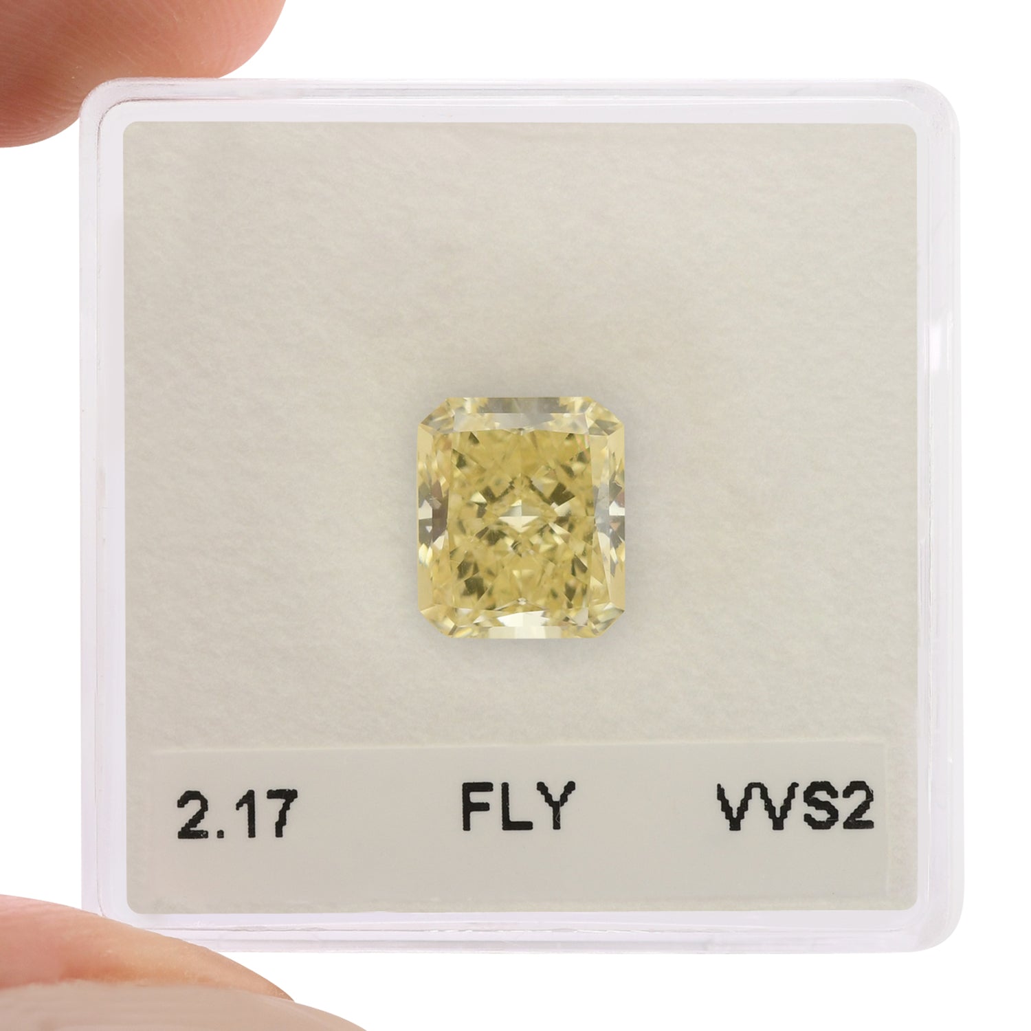 2.17 Carat Fancy Light Yellow Radiant Diamond VVS2 GIA
