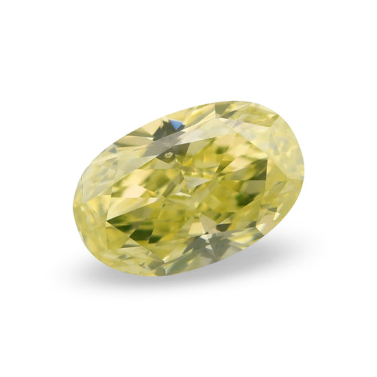 0.72 Carat Fancy Greenish Yellow Oval Diamond SI2 GIA