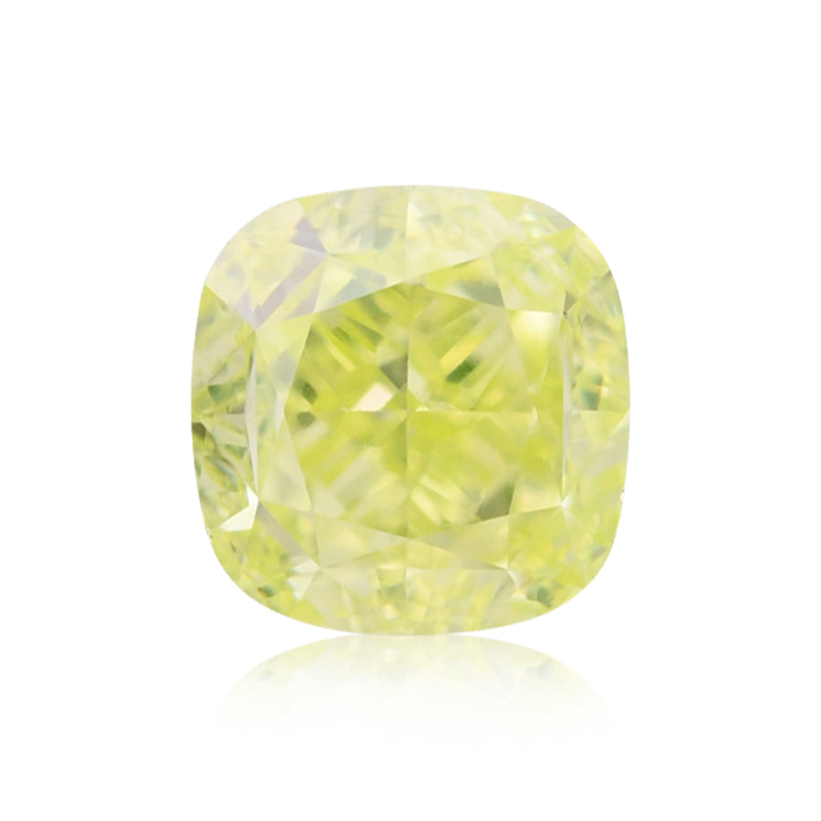 0.50 Carat Fancy Green Yellow Cushion Diamond SI1 GIA