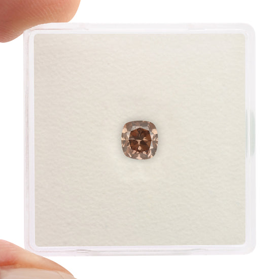 0.58 Carat Fancy Brown Pink Cushion Diamond SI2 GIA