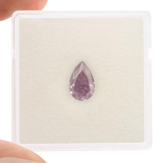 1.01 Carat Fancy Intense Pink Purple Pear Diamond (I1) GIA