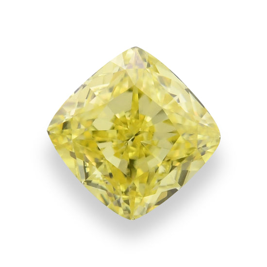 0.42 Carat Fancy Intense Yellow Cushion Diamond VVS1 GIA