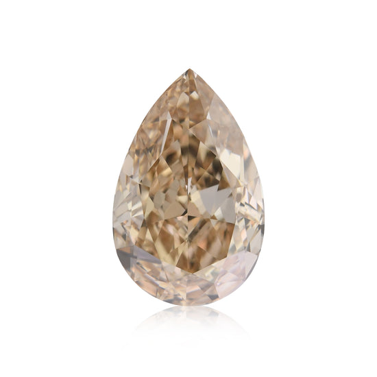 2.04 Carat Fancy Yellow Brown Pear Diamond IF GIA