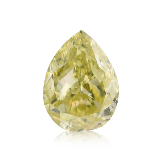 0.89 Carat Fancy Greenish Yellow Pear Diamond VS1 GIA