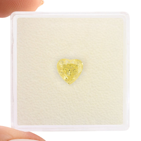 0.71 Carat Fancy Yellow HEART Diamond VS2 GIA