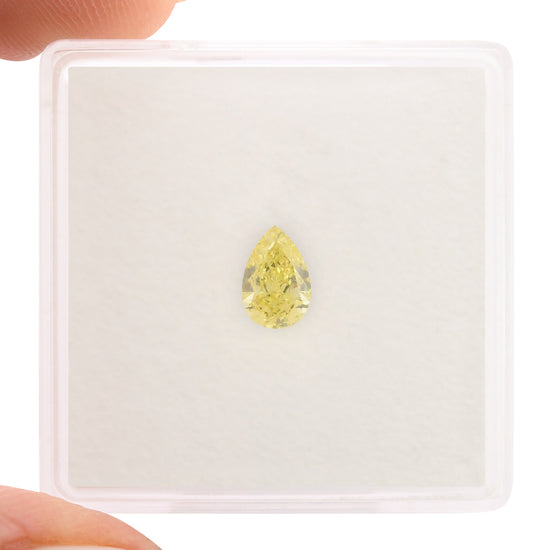 0.50 Carat Fancy Intense Yellow Pear Diamond VS2 GIA