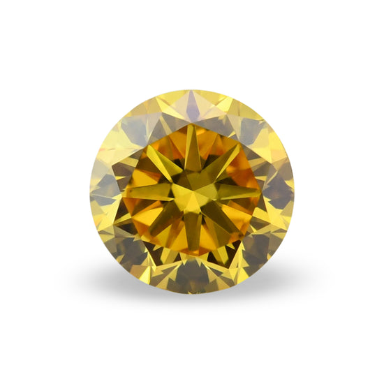 0.50 Carat Fancy Vivid Orangy Yellow Round Brilliant Diamond VS2 GIA
