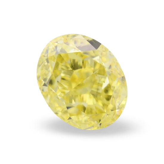 0.80 Carat Fancy Intense Yellow Oval Diamond VS2 GIA