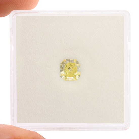 0.70 Carat Fancy Yellow Radiant Diamond VS2 GIA