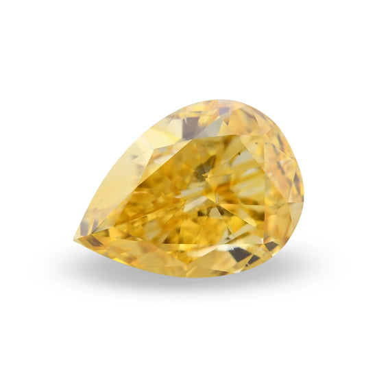 0.55 Carat Fancy Intense Yellow Orange Pear Diamond VS2 GIA