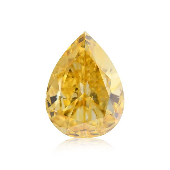 Diamante a Pera GIA VS2 Giallo Arancio Intenso Fantasia da 0,55 carati