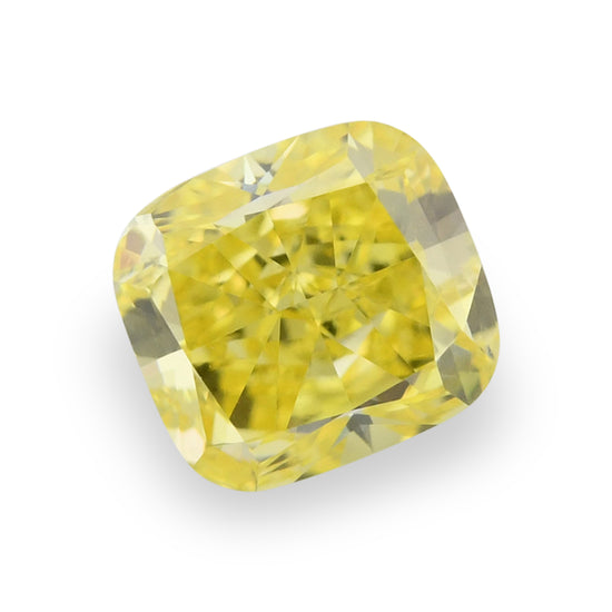 0.72 Carat Fancy Vivid Yellow Cushion Diamond VS1 GIA