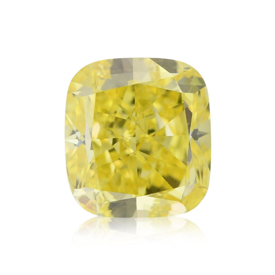 0.72 Carat Fancy Vivid Yellow Cushion Diamond VS1 GIA