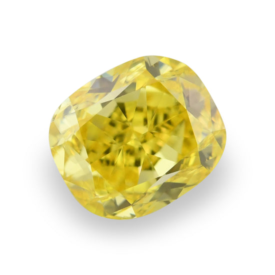 0.44 Carat Fancy Vivid Yellow Cushion Diamond VVS1 GIA