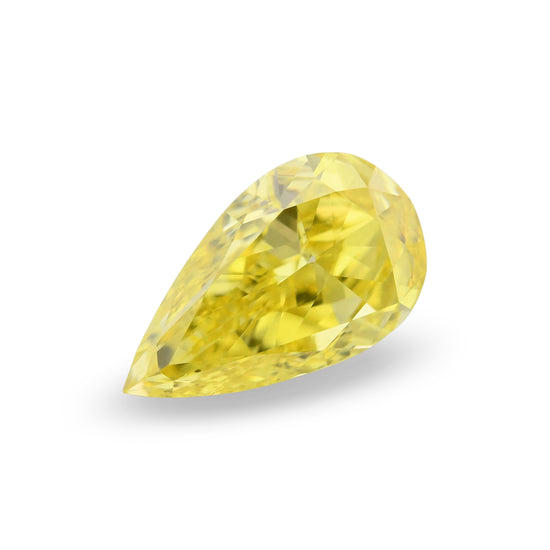 0.45 Carat Fancy Vivid Yellow Pear Diamond VS2 GIA