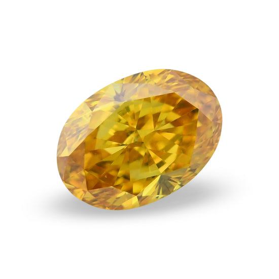0.55 Carat Fancy Vivid Orange Yellow Oval Diamond VS2 GIA