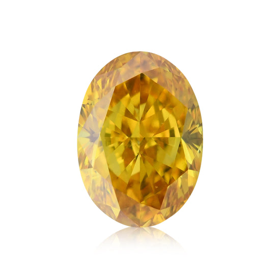 0.55 قيراط ألماسة بيضاوية Fancy Vivid Orange Yellow بدرجة نقاء VS2 من GIA