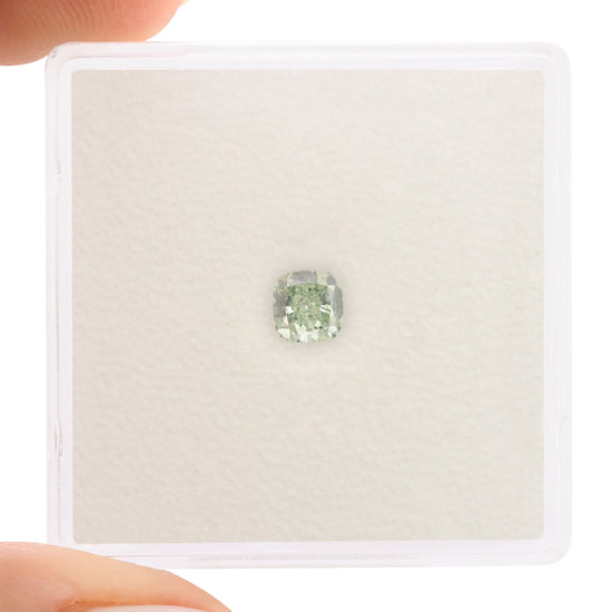 0.31 Carat Fancy Intense Green Cushion Diamond VS1 GIA