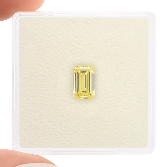 0.77 Carat Fancy Light Yellow Emerald Diamond VVS2 GIA