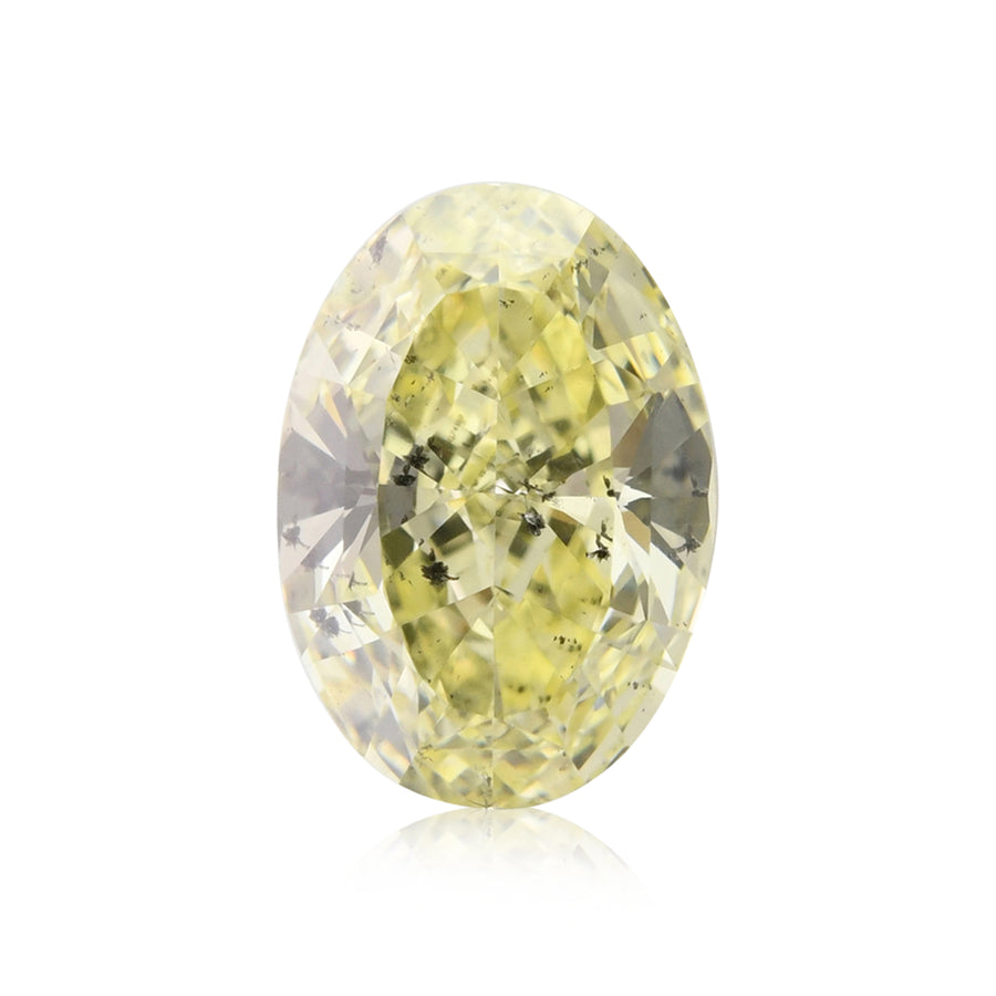 ألماسة بيضاوية Fancy Yellow بوزن 1.62 قيراط (I1) GIA