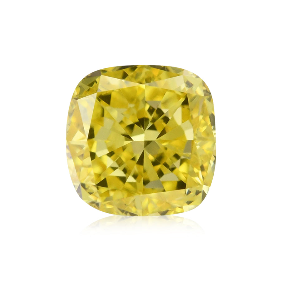 0,59 Karat Fancy Vivid Yellow Cushion Diamant SI2 GIA