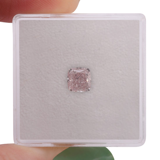 0.72 Carat Light Pink Cushion Diamond VVS2 GIA