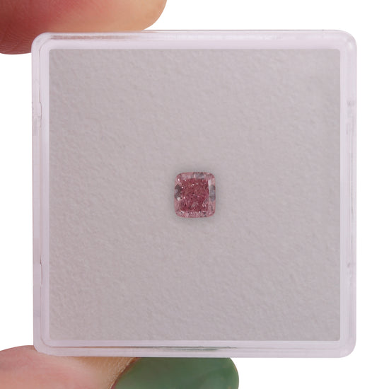 0.30 Carat Fancy Intense Purplish Pink Cushion Diamond SI1 GIA