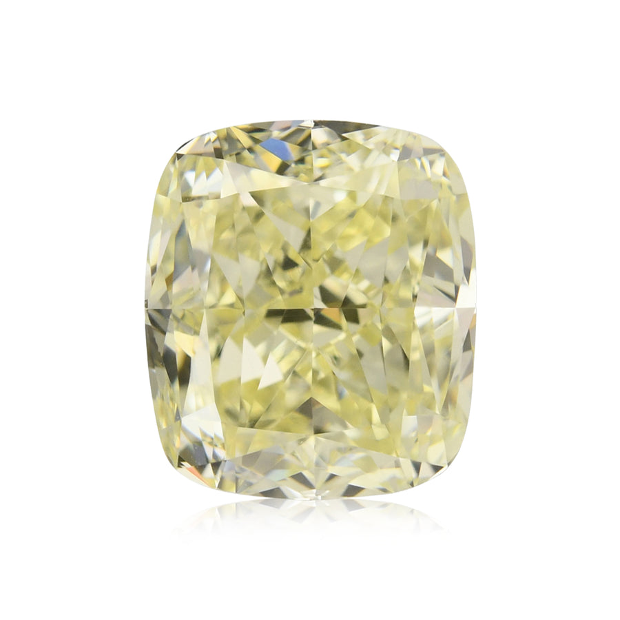 3.01 Carat Fancy Light Yellow Cushion Diamond VVS2 GIA
