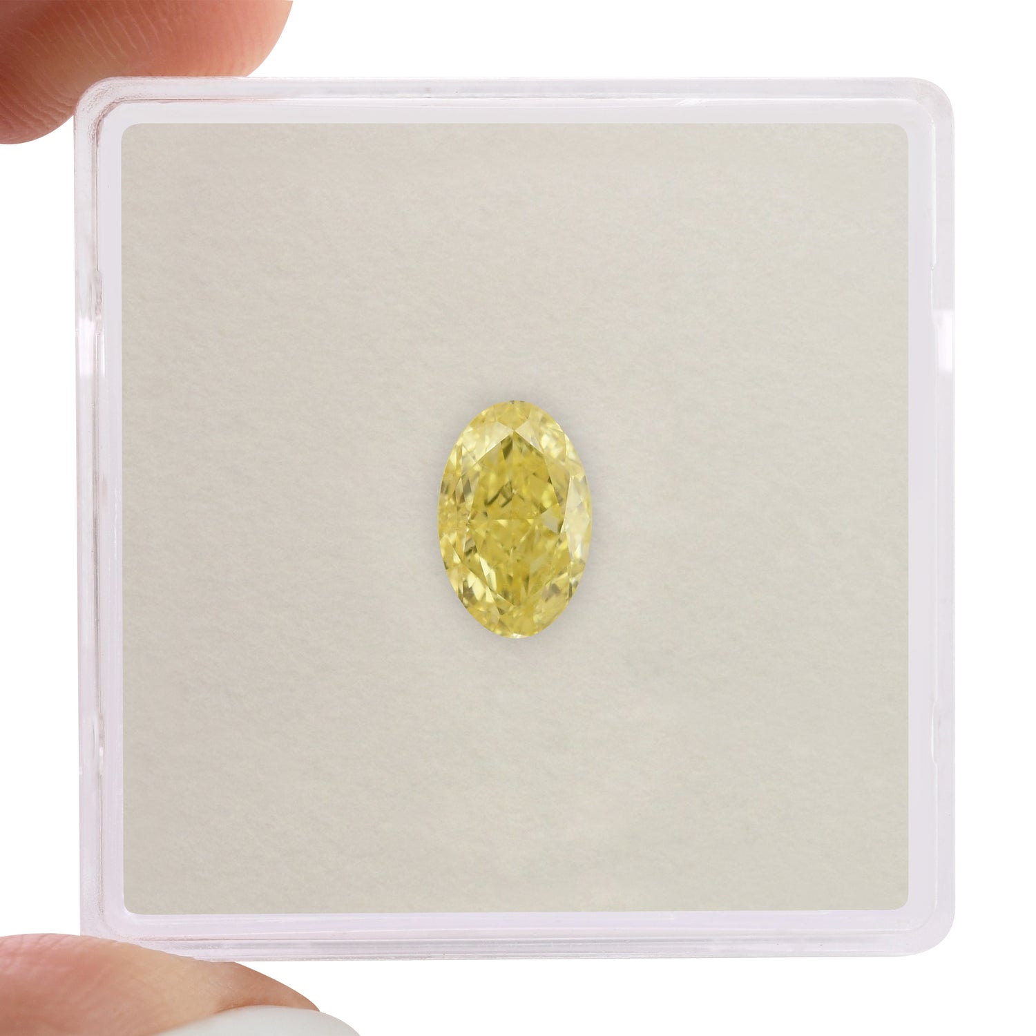 0.90 Carat Fancy Yellow Oval Diamond VVS2 GIA